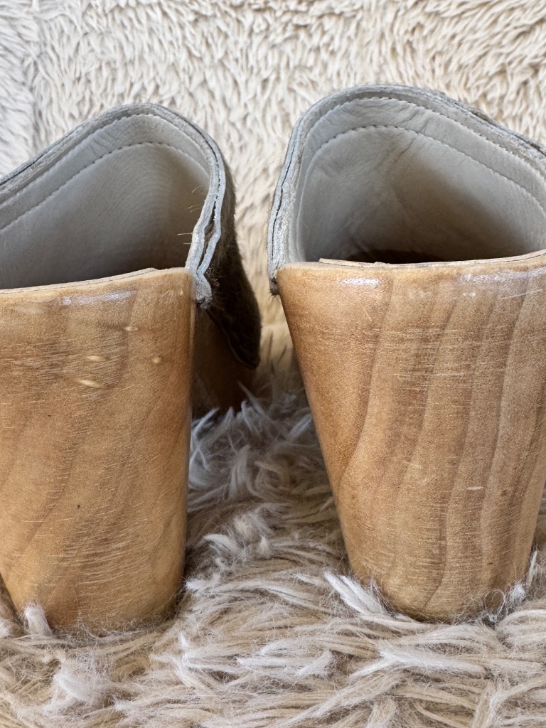 Like New No.6 Tan Suede Clogs With Wooden Heel — image 8 of 8